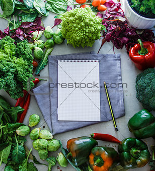 Notebook with vegetables 