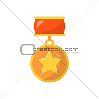 Medal with star and red ribbon