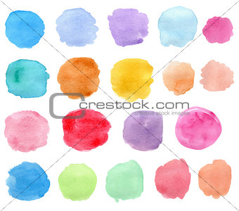 Bright vector watercolor blots 