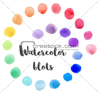 Set of vector watercolor blots