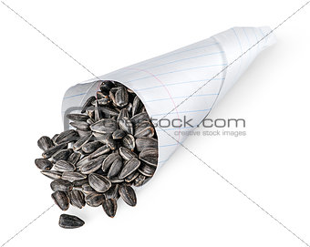 Sunflower seeds in paper packet