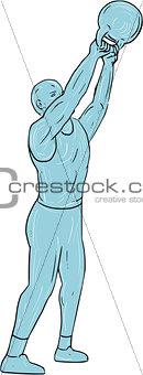 Athlete Fitness Kettlebell Swing Drawing