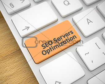 SEO Servers Optimization - Inscription on Orange Keyboard Key. 3