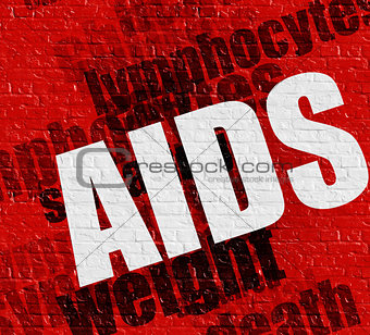 Health concept: AIDS on the Red Wall .