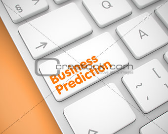 Business Prediction - Message on the White Keyboard Button. 3D.