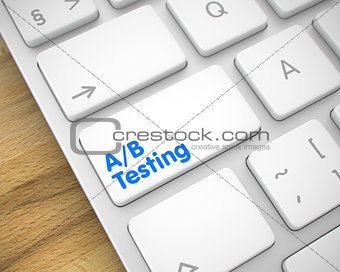 AB Testing - Text on White Keyboard Keypad. 3D.