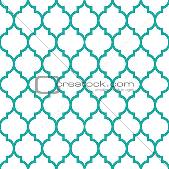 Moroccan tiles design, seamless turqoise pattern, geometric background