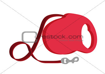 Leash for cats, dogs, icon flat, cartoon style. Isolated on white background. Vector illustration, clip-art.
