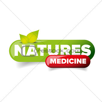 Natures Medicine button vector