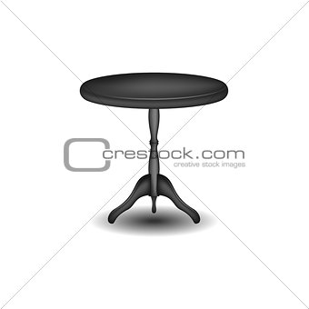 Wooden round table in black design