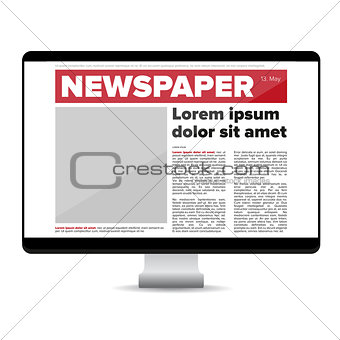 Newspaper on screen computer
