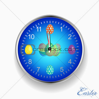 Easter celebrative clock with eggs