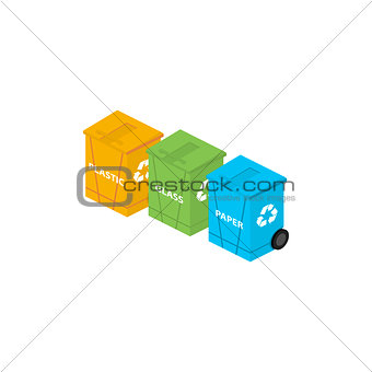Icon isometric waste container.