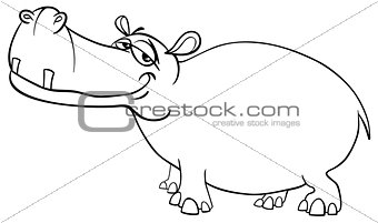 hippopotamus character coloring page