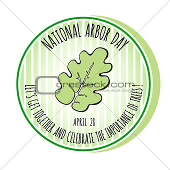 Arbor Day icon. Oak leaf. Vector illustration.