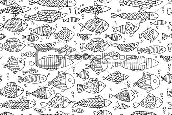 Fish collection, seamless pattern for your design