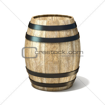 Wooden wine barrel. 3D