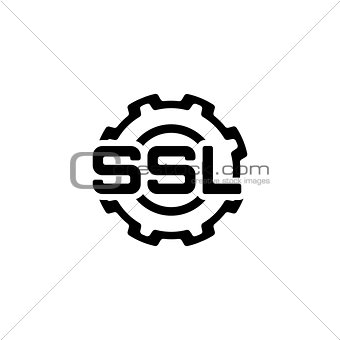 SSL Settings Icon. Flat Design.
