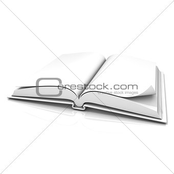 Blank open white book