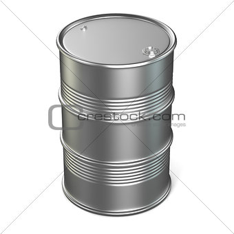 Silver oil barrel. 3D
