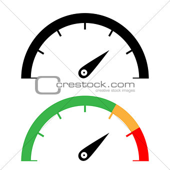 The black and color speedometer icon.