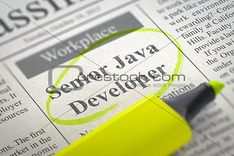 We're Hiring Senior Java Developer. 3d.