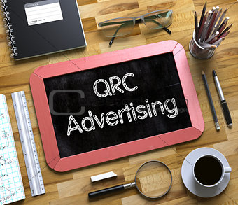 Small Chalkboard with QRC Advertising Concept. 3d.