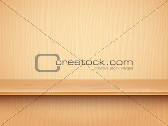 Empty Wooden Shelf