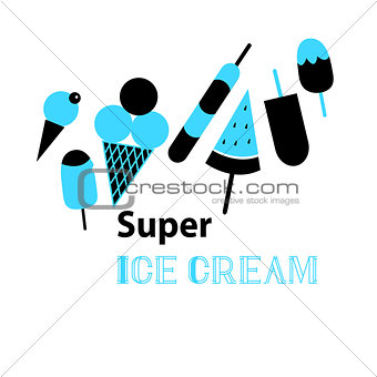 Vector Icons of different ice cream