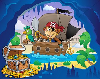 Boat with pirate monkey theme 4