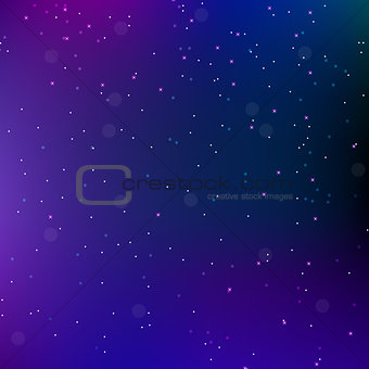 Sky night space abstract background with stars. Universe backdrop. Vector illustration.