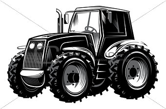 Vector illustration of agricultural tractor for design