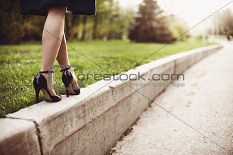 Woman legs and high heels
