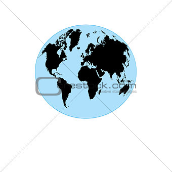 Graphic globe with map of the earth
