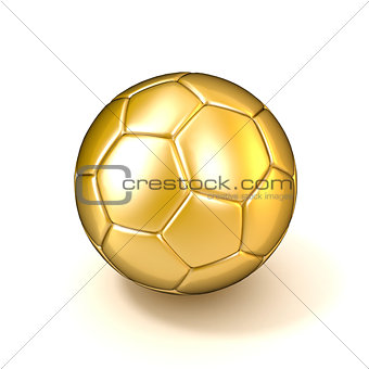 Golden football - soccer ball isolated on white background. 3D