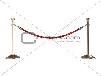 Barrier rope on white. 3D