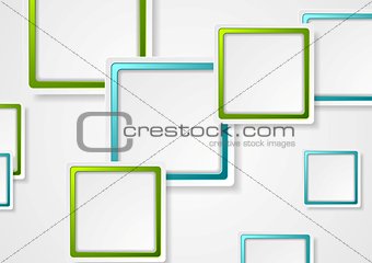 Bright green and blue geometric squares design