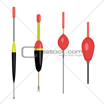 Floats for fishing. icon flat, cartoon style. Isolated on white background. Vector illustration, clip-art.