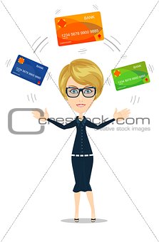 Business woman with credit card to pay