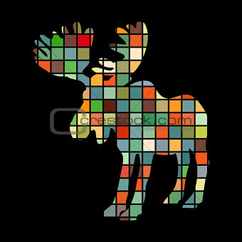 Elk mammal color silhouette animal