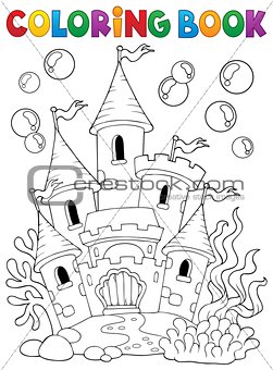 Coloring book underwater castle 1