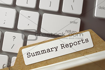 Folder Index with Summary Reports. 3d.