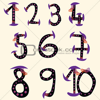 Numbers from 1 to 10 for celebrations