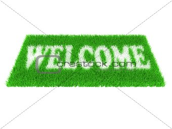 Grass welcome carpet. Welcome doormat carpet