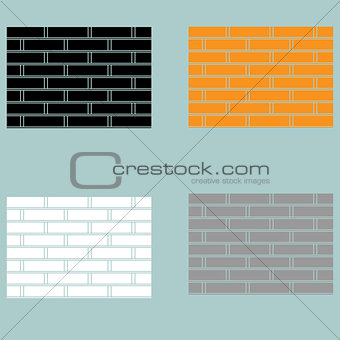 Brick wall orange black white grey colour.