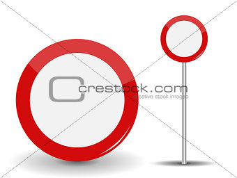 Prohibiting Travel Round Red Road Sign.Vector Illustration.