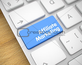 Affiliate Marketing - Message on Blue Keyboard Key. 3D.