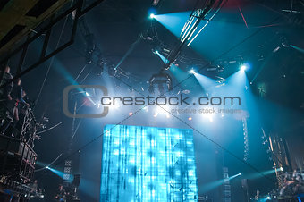 Rock concert, white screen isolated.