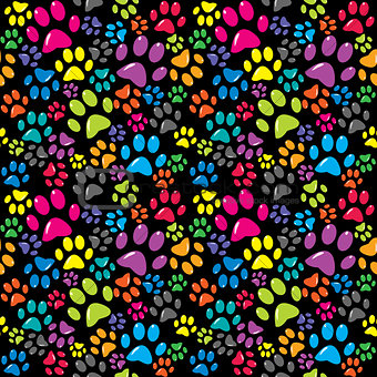 Colorful background with paws