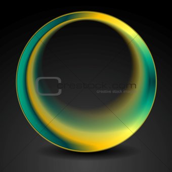 Bright turquoise and orange round circle logo design
